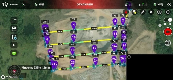 Запуск дрона по полётному заданию