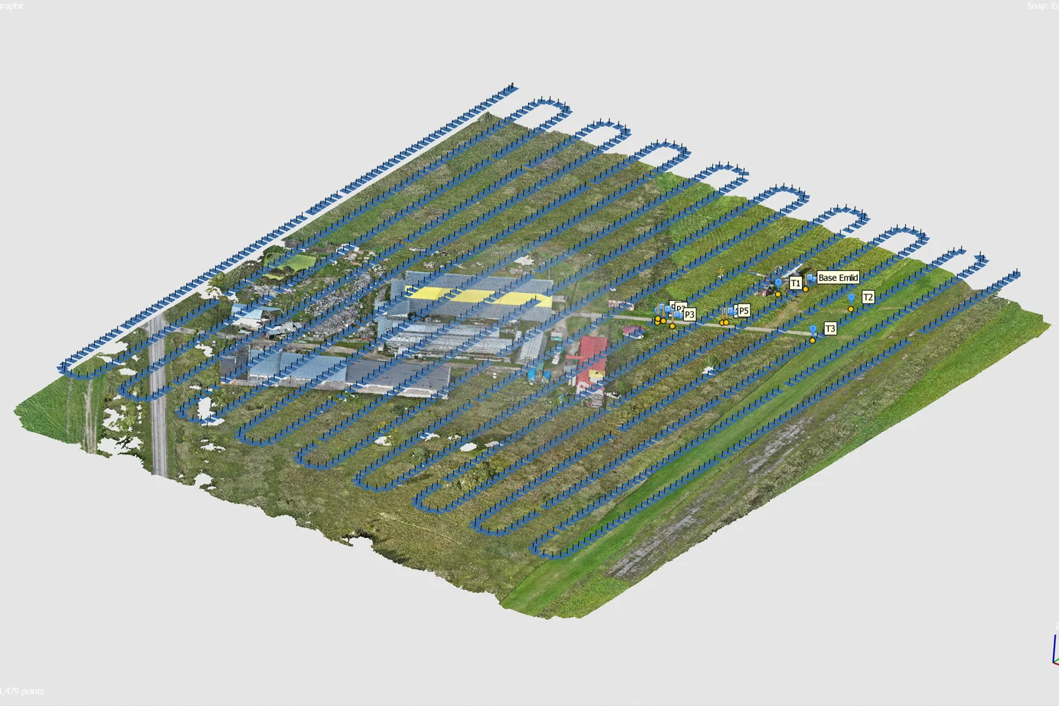 Фотограмметрическое облако точек с отображением фотографий