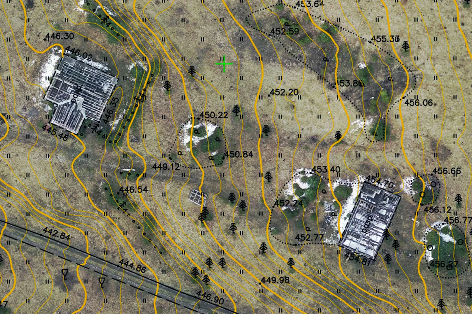 Подеревная съемка: фиксация деревьев на участке